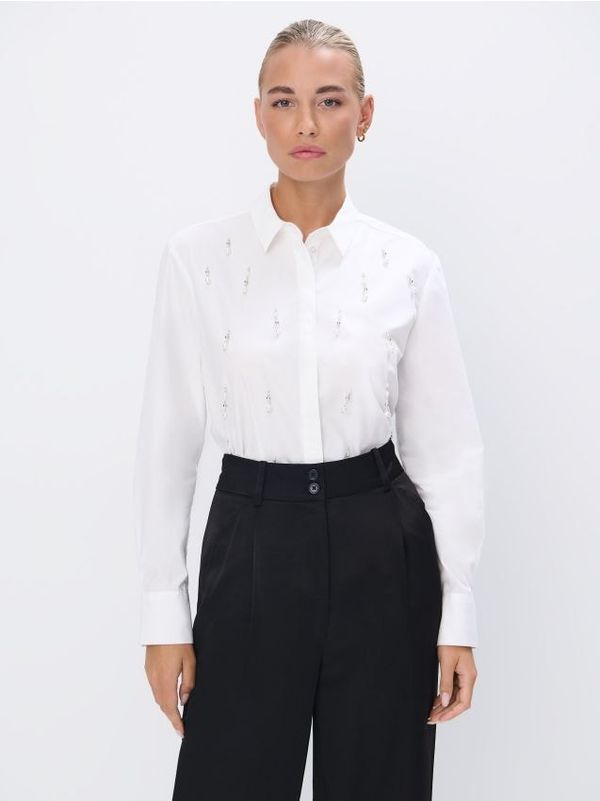 Mohito Mohito - Риза с високо съдържание на памук - бяло