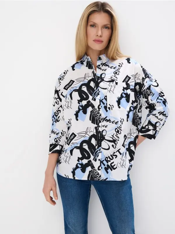 Mohito Mohito - Риза с високо съдържание на памук - черен