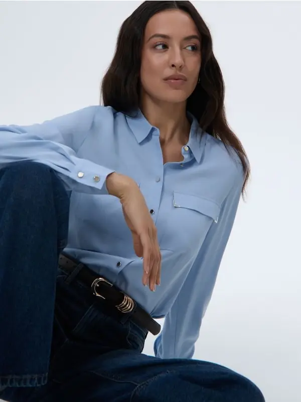 Mohito Mohito - Риза с високо съдържание на вискоза - син