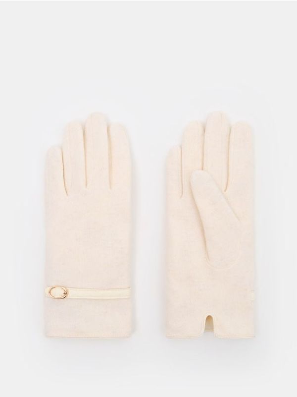 Mohito Mohito - Ръкавици със съдържание на вълна - кремaво