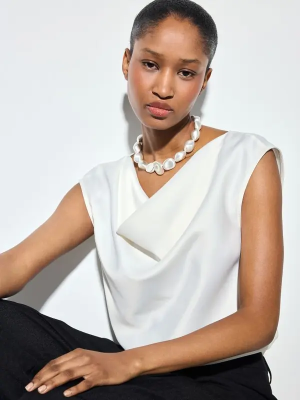 Mohito Mohito - Сатенена блуза - кремaво