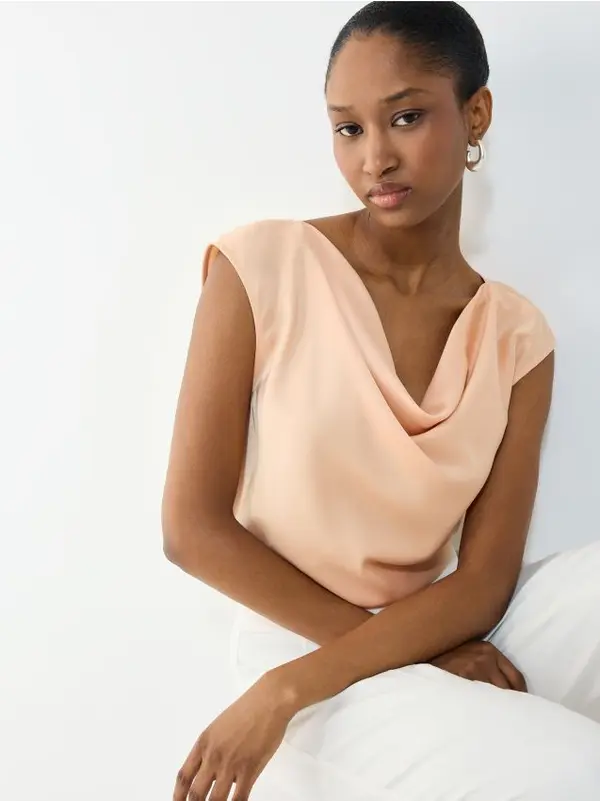 Mohito Mohito - Сатенена блуза - прасковено