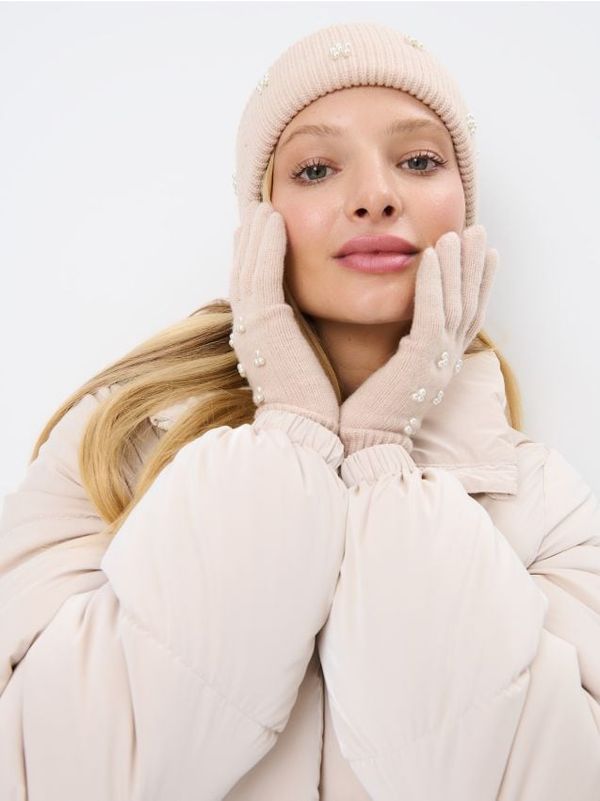 Mohito Mohito - Шарени ръкавици - кремaво