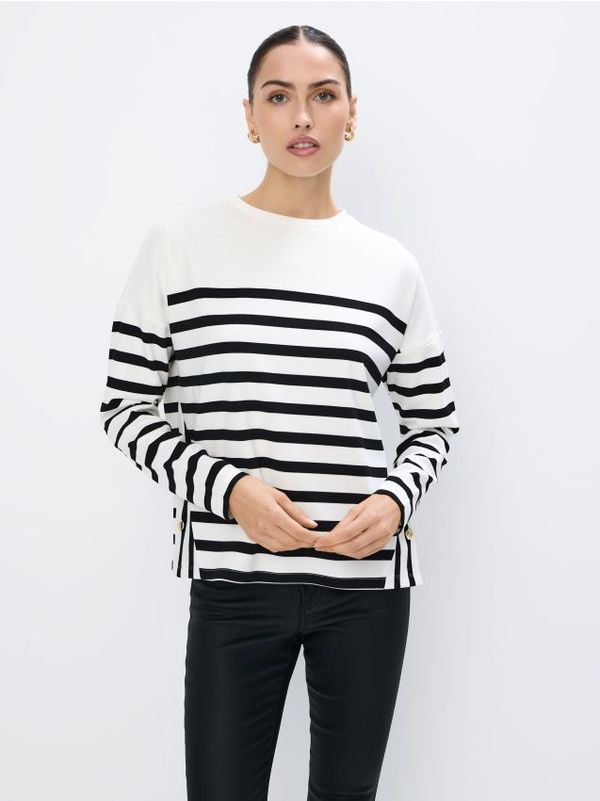 Mohito Mohito - Суитшърт на райе - бяло