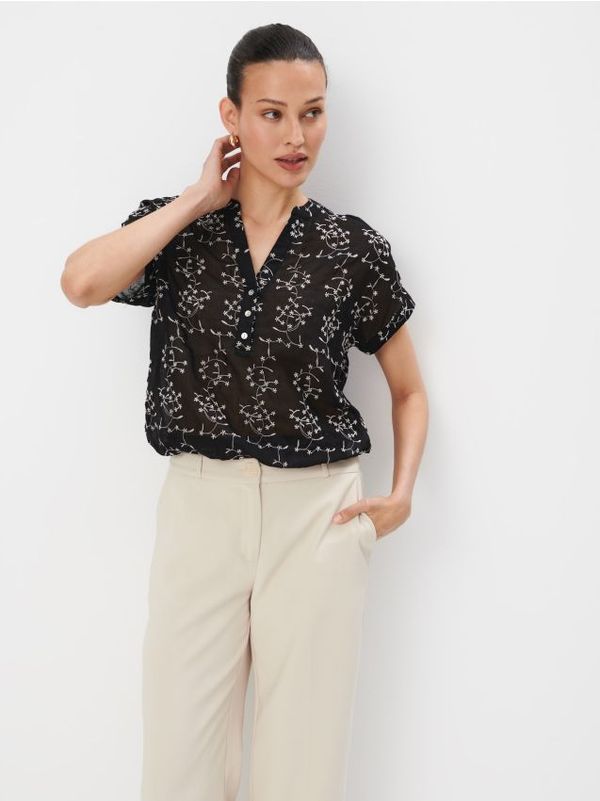 Mohito Mohito - Суитшърт с къс ръкав - черен