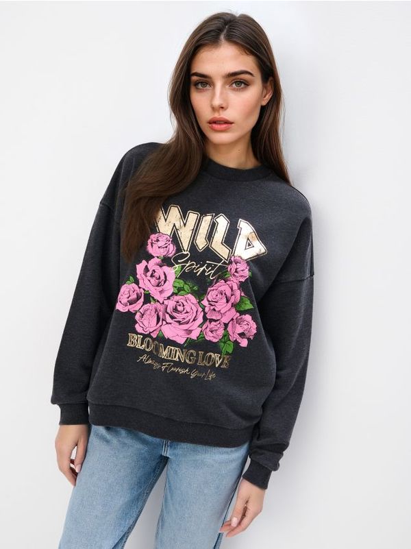 Mohito Mohito - Суитшърт с принт - черен