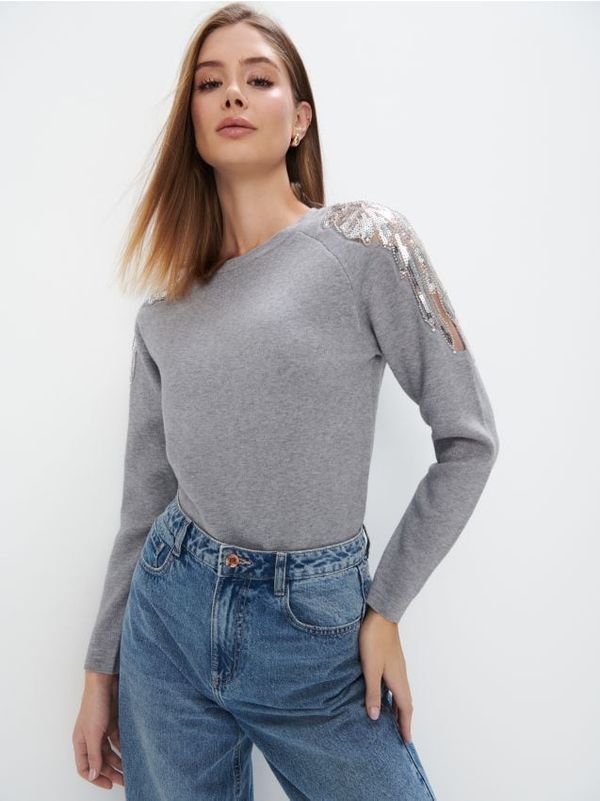 Mohito Mohito - Sweater with sequins - сиво