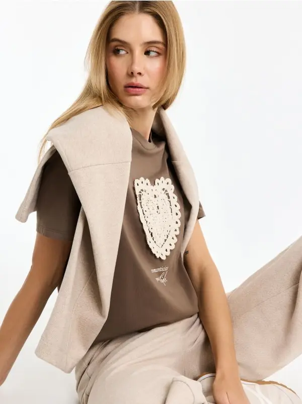 Mohito Mohito - Тениска с къс ръкав - кафяво