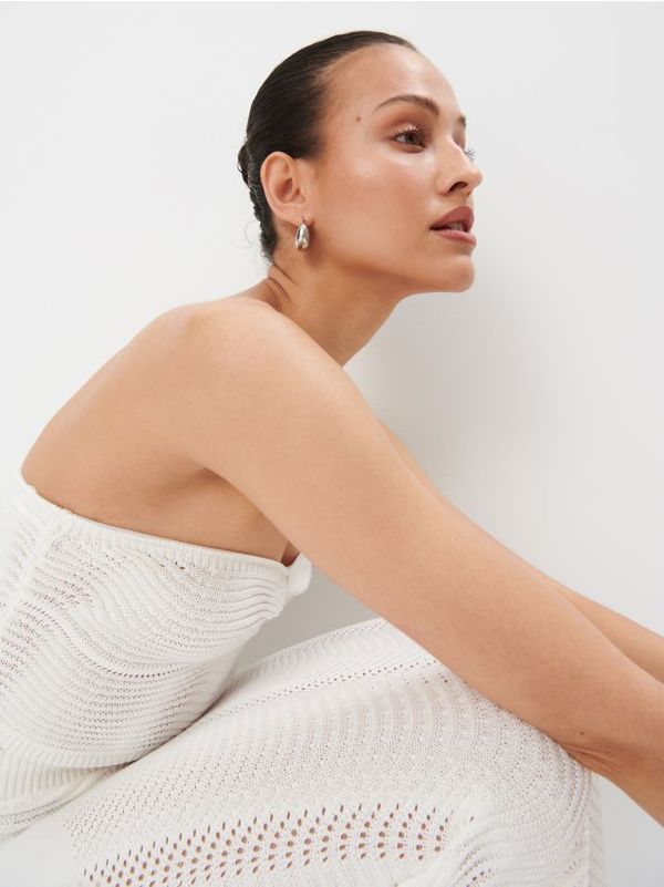 Mohito Mohito - Топ от вискоза - кремaво