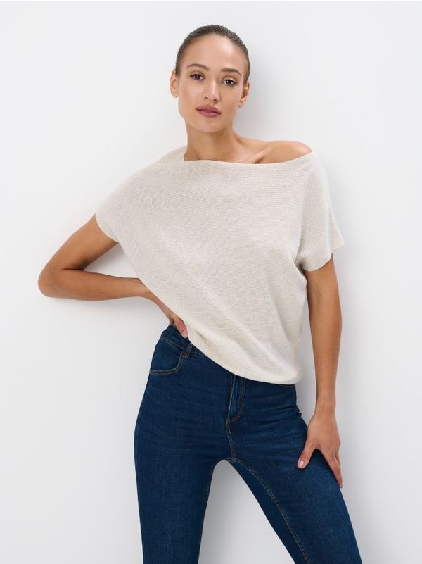 Mohito Mohito - Топ с метална нишка - кремaво