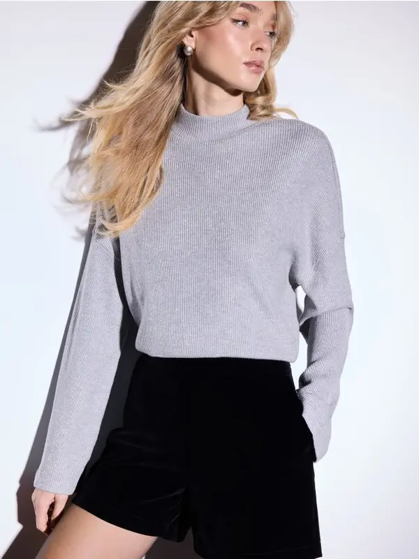 Mohito Mohito - Топ с метална нишка - сиво