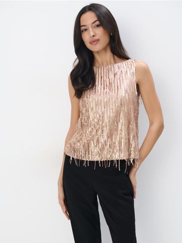 Mohito Mohito - Топ с пайети - бежово
