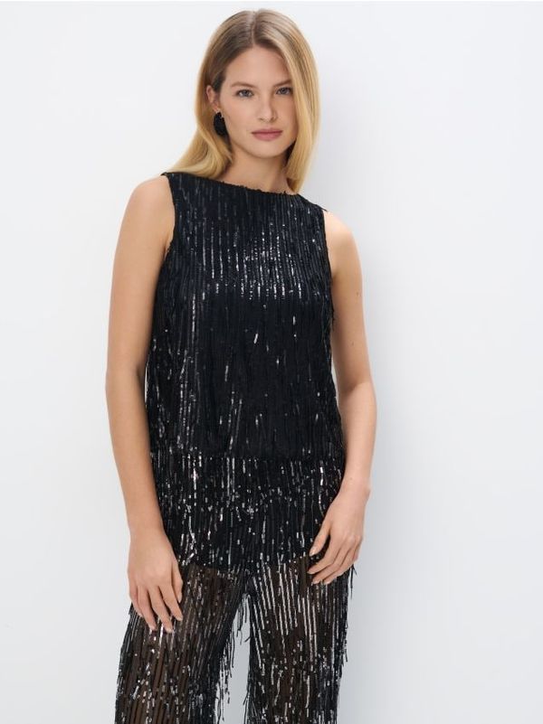 Mohito Mohito - Топ с пайети - черен