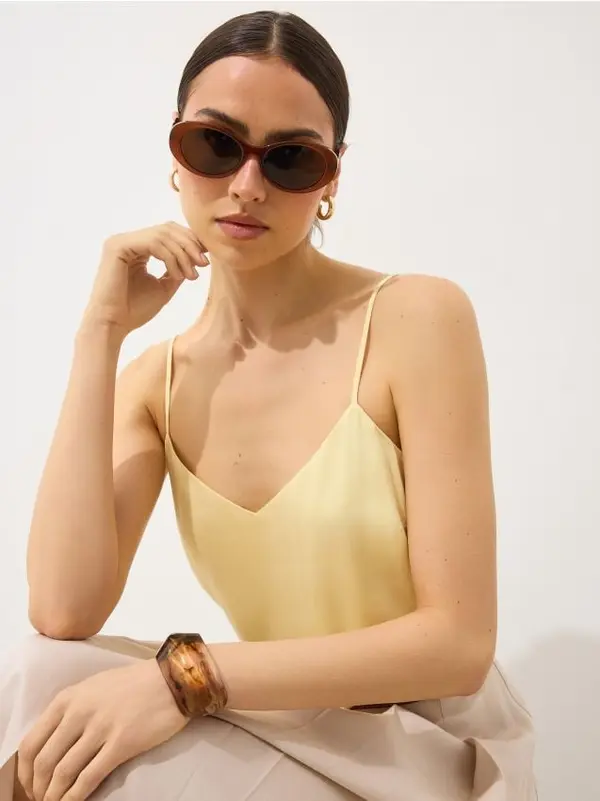 Mohito Mohito - Топ с презрамки - жълто