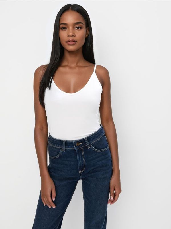 Mohito Mohito - Топ с тънки презрамки - бяло