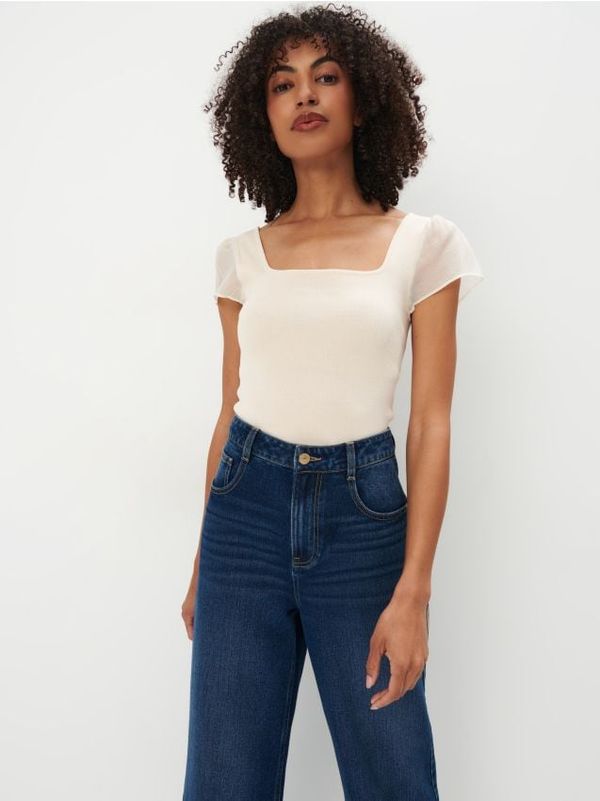 Mohito Mohito - Трикотажен топ - бежово