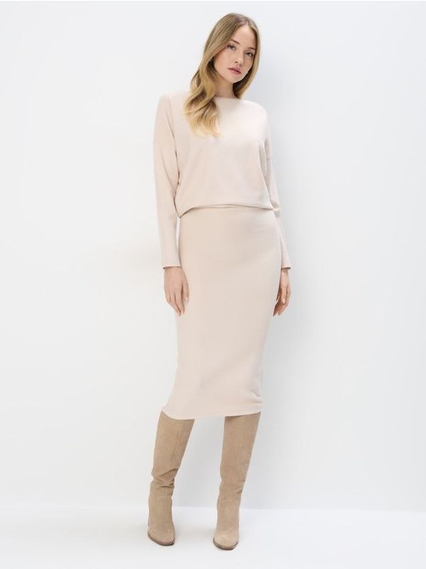 Mohito Mohito - Трикотажна миди пола - бежово