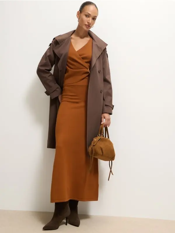 Mohito Mohito - Трикотажна миди пола - кафяво