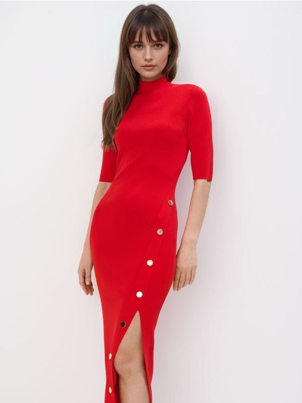 Mohito Mohito - Трикотажна миди рокля - червен