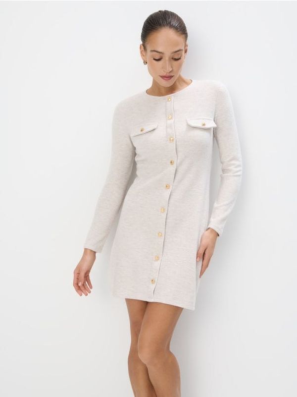 Mohito Mohito - Трикотажна мини рокля - бежово