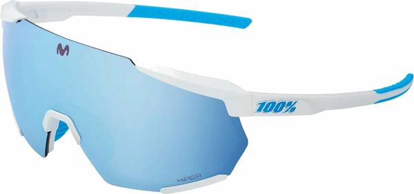 100% 100% Racetrap 3.0 Movistar Team White/HiPER Blue Multilayer Mirror Lens Колоездене очила