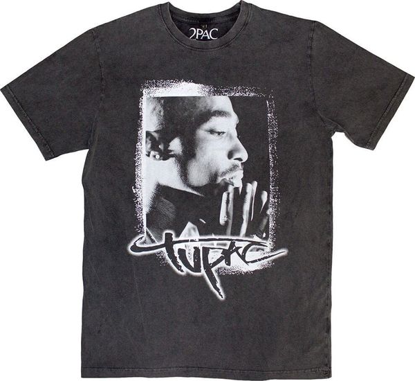 2Pac 2Pac Риза Spray Photo Stone Wash Unisex Charcoal Grey L