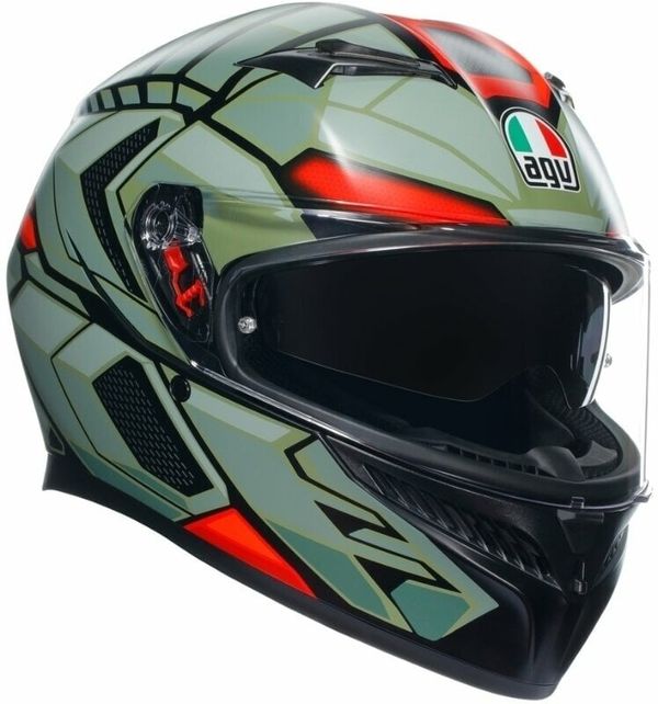 AGV AGV K3 Decept Matt Black/Green/Red L Каска