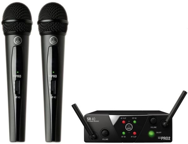 AKG AKG WMS40 Mini2 Vocal Dual US45A: 660.7MHz + US45C: 662.3MHz безжична система