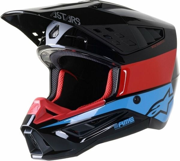 Alpinestars Alpinestars S-M5 Bond Helmet Black/Red/Cyan Glossy S Каска