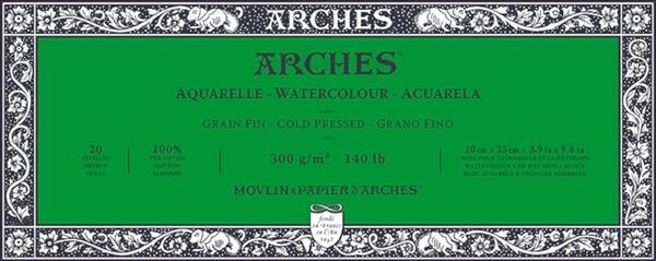 Arches Arches Watercolour Cold Pressed Block Natural White Скицник 25 x 10 cm 300 g