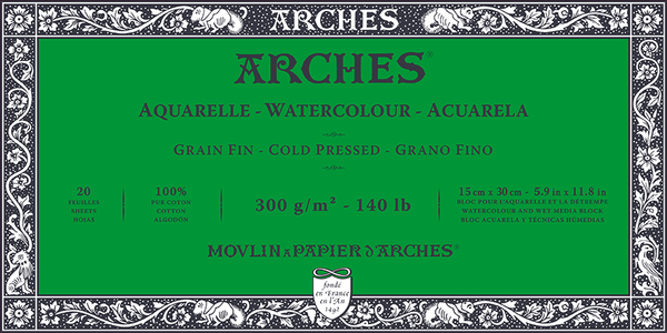 Arches Arches Watercolour Cold Pressed Скицник 15 x 30 cm 300 g