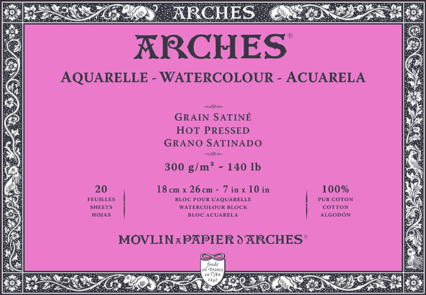Arches Arches Watercolour Hot Pressed Скицник 18 x 26 cm 300 g