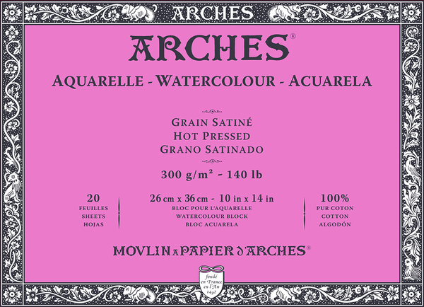 Arches Arches Watercolour Hot Pressed Скицник 26 x 36 cm 300 g