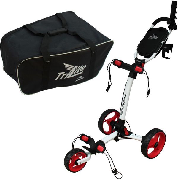 Axglo Axglo TriLite 3-Wheel SET White/Red Ръчна количка за голф