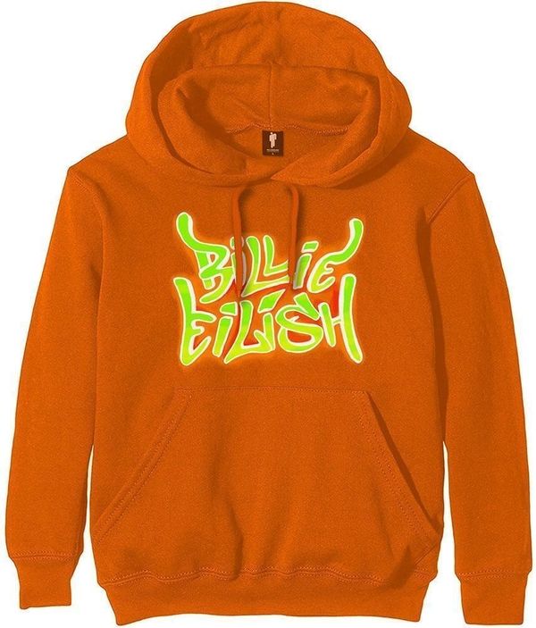 Billie Eilish Billie Eilish Дреха с качулка Airbrush Flames Blohsh Orange 2XL