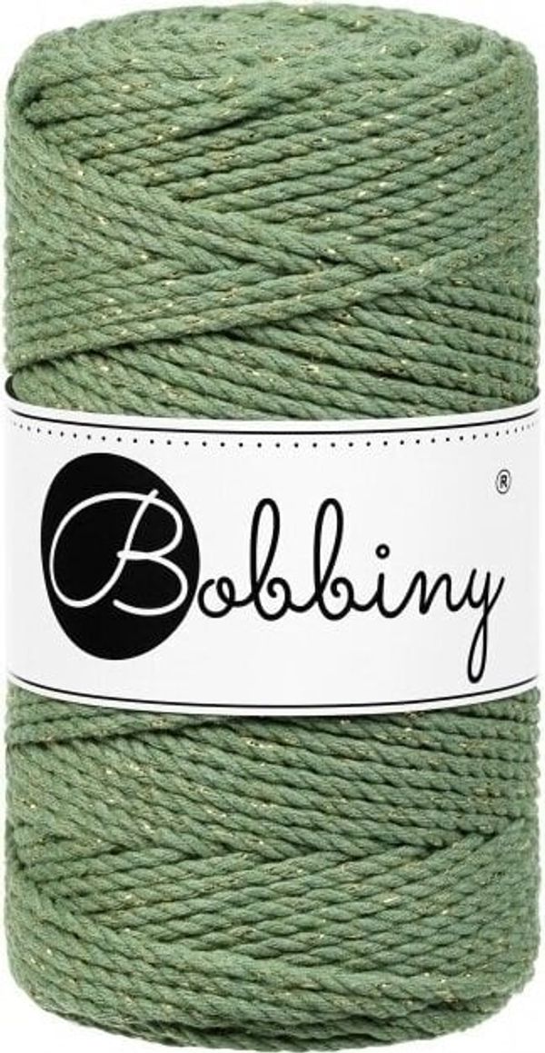 Bobbiny Bobbiny 3PLY Macrame Rope 3 mm 100 m Golden Eucalyptus Green юта