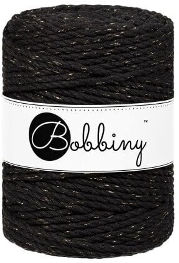 Bobbiny Bobbiny 3PLY Macrame Rope 5 mm 100 m Golden Black юта