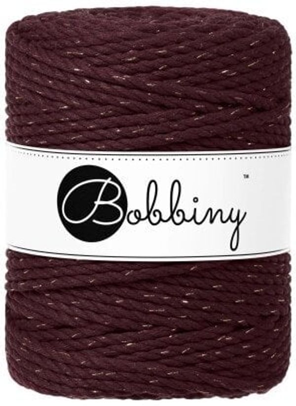 Bobbiny Bobbiny 3PLY Macrame Rope 5 mm 100 m Golden Burgundy юта