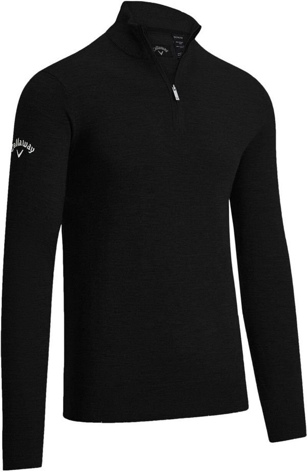 Callaway Callaway 1/4 Zipped Mens Merino Sweater Black Onyx 2XL