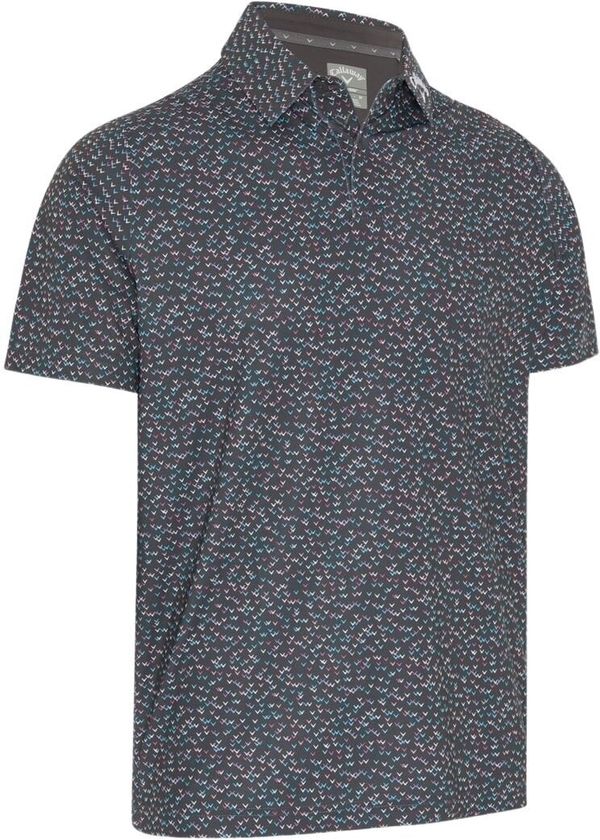 Callaway Callaway All-Over Mens Chev Confetti Print Polo Asphalt M