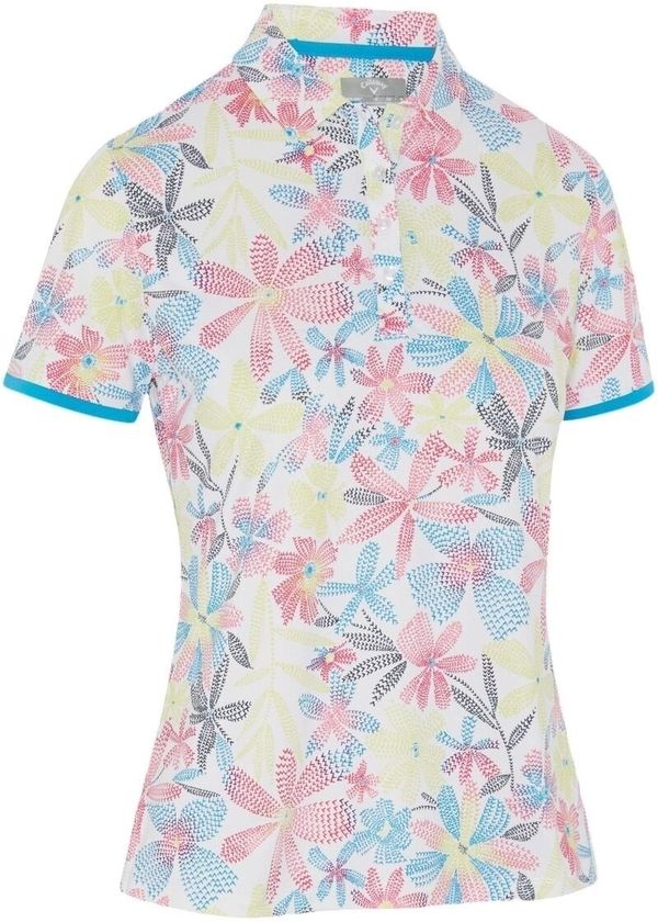 Callaway Callaway Chev Floral Short Sleeve Womens Polo Brilliant White XS