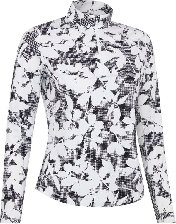 Callaway Callaway Womens Textured Abstract Print Long Sleeve Top Caviar S Суитшърт