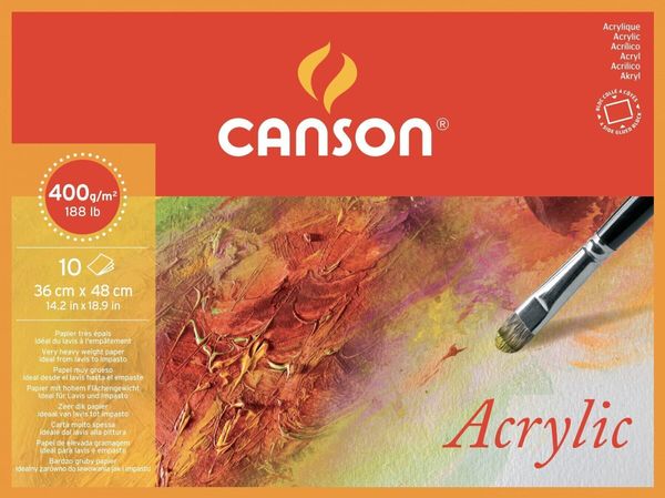 Canson Canson Acrylique Cold Pressed Скицник 48 x 36 cm 400 g Natural White