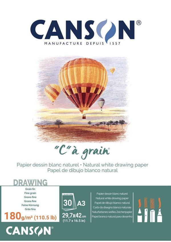 Canson Canson Pad Càgrain Скицник A3 180 g White