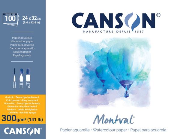 Canson Canson Pad Montval Cold Pressed Скицник 32 x 24 cm 300 g Natural White