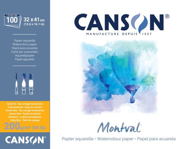 Canson Canson Pad Montval Cold Pressed Скицник 41 x 32 cm 200 g Natural White