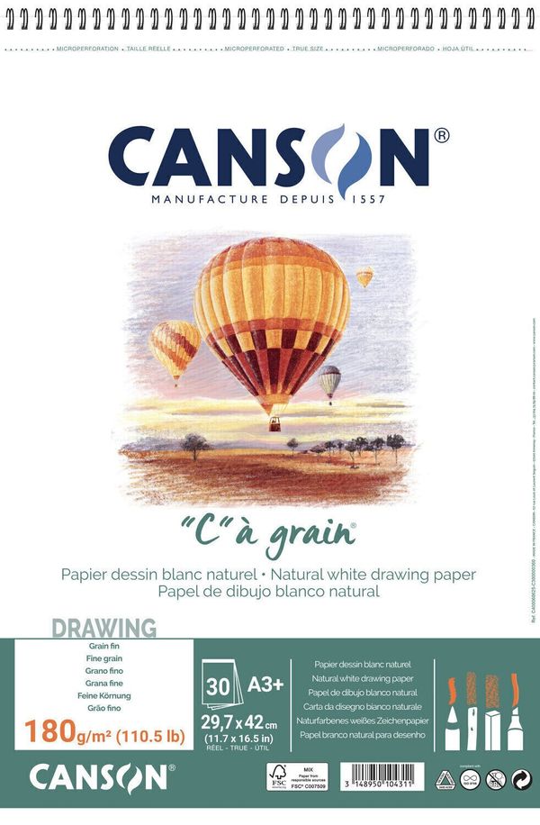 Canson Canson Sp Càgrain Скицник A3 180 g White