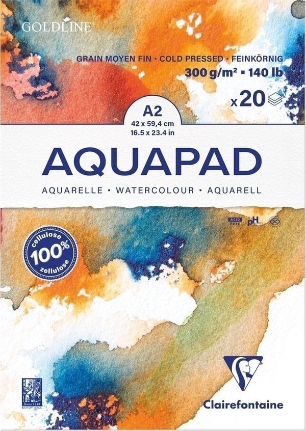 Clairefontaine Clairefontaine Goldline Aquapad Glued Pad Скицник A2 300 g