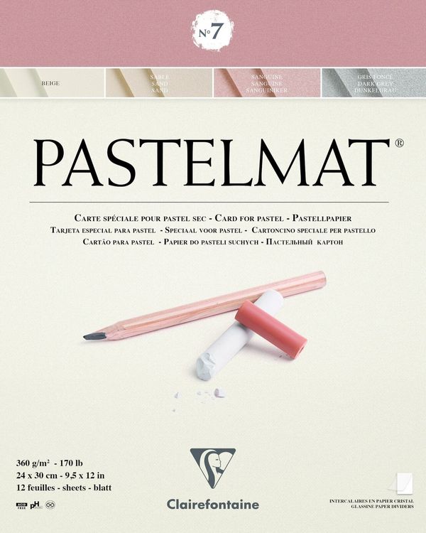 Clairefontaine Clairefontaine Pastelmat Glued Pad N7 Скицник 24 x 30 cm 360 g