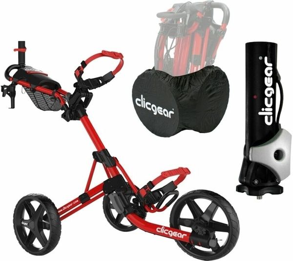 Clicgear Clicgear Model 4.0 Deluxe SET Matt Red Ръчна количка за голф